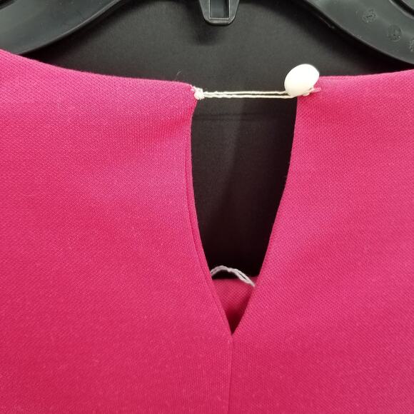 Lynn Davis Vintage Pink Capped Short Sleeve BOTTOM CUT OFF Dress tunic blouse - Picture 8 of 8